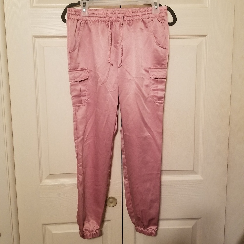 Gianni Bini pink silky joggers